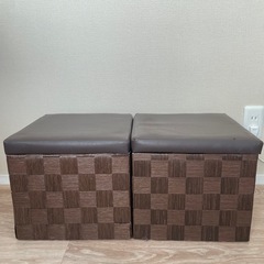 【2個セット】収納付イス横30cm×縦30cm×高さ28cm