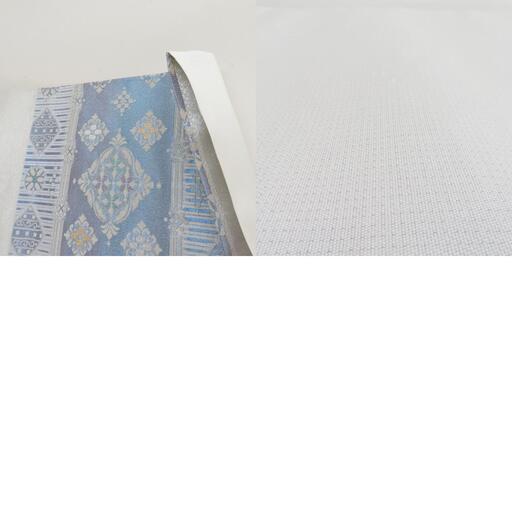 袋帯　格子模様　花菱　モール　金糸　銀糸　着物　084a p 袋帯 格子模様 花菱 モール 金糸 銀糸 着物 084a p