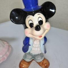 ディズニー陶器製、ミッキー、ミニー置物、ミニーはオルゴール（スモールワールド）の画像