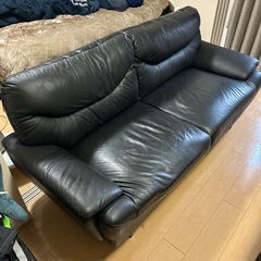 (予定者あり)ソファ　2人掛け　半皮