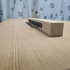 壁フック（５連フック）　ひのき超仕上げ　４５ｃｍ×３．５ｃｍの画像