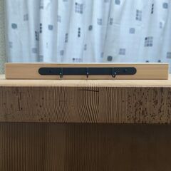 壁フック（３連フック）　ひのき超仕上げ　３５ｃｍ×３．５ｃｍ