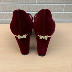CLOSSHI クロッシー　スエード　ヒール　ワインレッドの画像