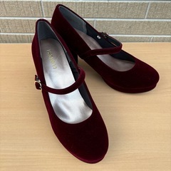 CLOSSHI クロッシー　スエード　ヒール　ワインレッド