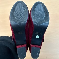 CLOSSHI クロッシー　スエード　ヒール　ワインレッドの画像