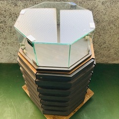 八角ガラスショーケース 棚付 ディスプレイショーケース　鍵付の画像