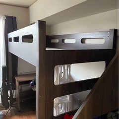ニトリ ロフトベッド システムベッド シングル 木製 要組立の画像
