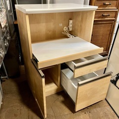 《売約済》【武蔵小山店】 【～4/14限定SALE！店内全品20%お値引き！】　食器棚 レンジボード レンジ台 キッチン 収納 キッチン家電 カップボード スライド式　キボーの画像
