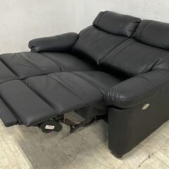 NITORI/ニトリ 2人掛け電動リクライニングソファ ブラック (グラッゼ BK) 中古家具 店頭引取歓迎 R9283の画像