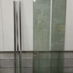 棚柱3本 ガラス棚板6枚 棚受け セット　① 店舗 ショップ 飾...