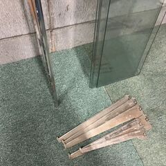 棚柱2本 ガラス棚板3枚 棚受け セット　⑥ 店舗 ショップ 飾り棚 商品陳列棚 の画像