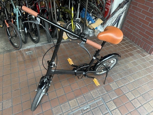 ★美品★16インチ　シングル折り畳み自転車　ブラック