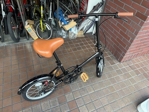 ★美品★16インチ　シングル折り畳み自転車　ブラック