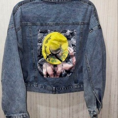 デニムジャケット Mサイズ バックプリント の画像