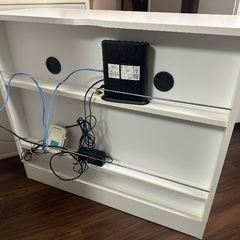 電話台　ファックス、プリンター　キャビネット　キャスター付　ルーター収納の画像