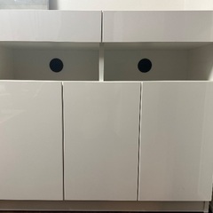 電話台　ファックス、プリンター　キャビネット　キャスター付　ルーター収納の画像