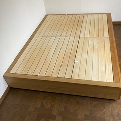 受付終了　無印良品　ダブルベッド　収納付き