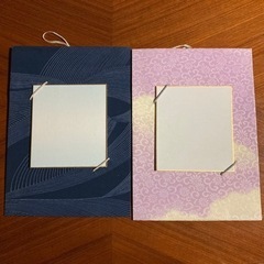 書道体験と豆色紙掛け　calligraphyの画像