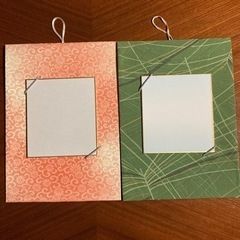 書道体験と豆色紙掛け　calligraphyの画像