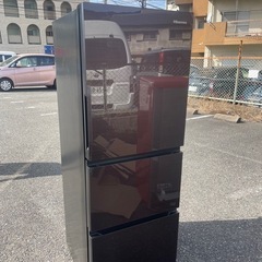 北九州市内配送無料　保証付き 値下げた 2021年製冷蔵庫 ダークブラウン HR-G2801-BR [282L /3ドア /右開きタイプ]の画像
