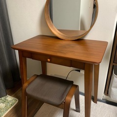 デスク&スツール　コンパクト　パソコン用　ドレッサーとしても　の画像