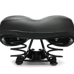 自転車 サドル 交換用本体＆サドルカバーセット ブラック 黒 低反発 クッションの画像