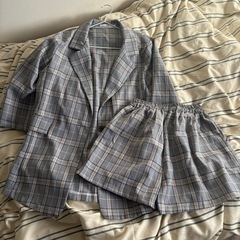 セットアップ ジャケット ショートパンツ Mサイズ チェック グ...