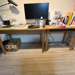 無印良品 オーク材デスク・オープン棚付の画像