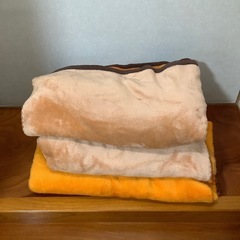 毛布3枚　オレンジ系