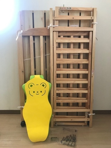 【受渡決定しました】大和屋 ハイタイプ ベビーベッド　下段収納付き バスチェア