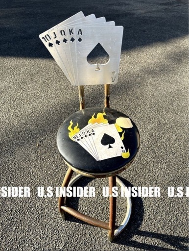 LAより入荷■トランプデザイン / ヴィンテージカウンターチェア■高さ114cm■送料無料!!岐阜より迅速発送!!