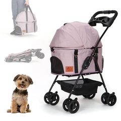 【新品】分離式 ペットカート 4輪360°回転 折りたたみ 犬用...