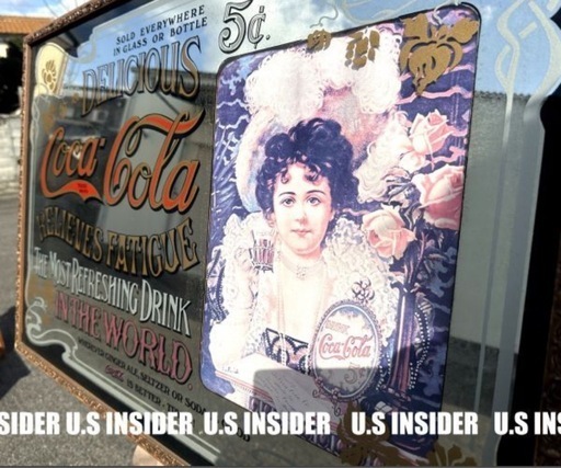 送料無料☆LAのBARより入荷!! コカ・コーラ / 壁掛けミラー 大型100cm 岐阜