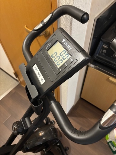Steady フィットネスバイク マット 背もたれ付き ST120-BL
