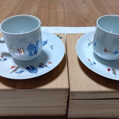 【有田焼】辻 毅彦作　花瓶とコーヒーカップ２客セットの画像