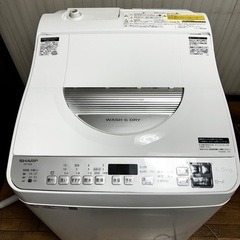 美品　シャープ SHARP タテ型洗濯・乾燥機 ES-TX5E-S