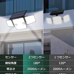 ソーラーライト 屋外 防水 センサーライト ソーラー 高輝度の画像