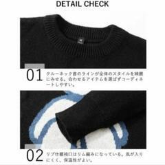 新品未使用！メンズ ニット セーター コットン100％ L グレーの画像