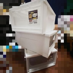 (予定しました)IRIS 収納ボックス(3個)（透明、抽斗式、3...