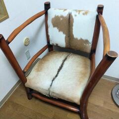 毛皮 ハラコ ラウンジチェア 肘掛け椅子 高級 一人用ソファーの画像