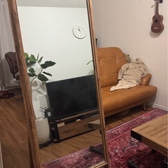 木製ヴィンテージ風 全身鏡の画像