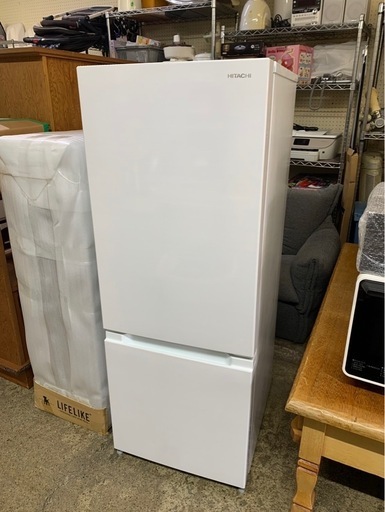 アース万代店　美品 中古★日立 154L 整理しやすいこものバスケット＆3段ドアポケット！2ドア 冷蔵庫【RL-154KA】EBUE