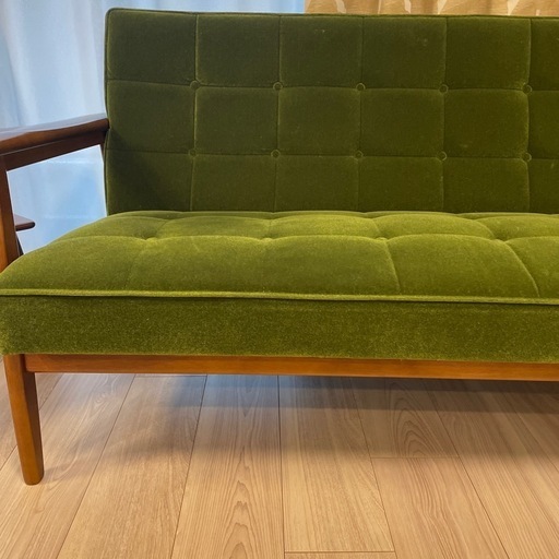 カリモク60 2シーターソファ　モケットグリーン