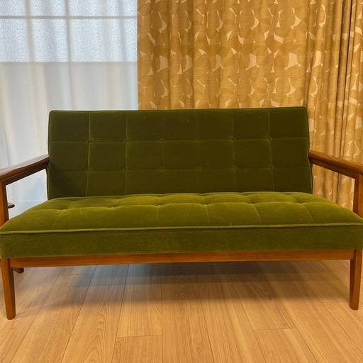 カリモク60 2シーターソファ　モケットグリーン