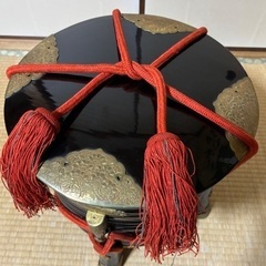 行器(ほかい) 江戸時代儀礼贈答に食物(饅頭、餅、菓子)容器　漆塗り金金具貼 行器 の画像