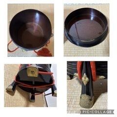 行器(ほかい) 江戸時代儀礼贈答に食物(饅頭、餅、菓子)容器　漆塗り金金具貼 行器 の画像