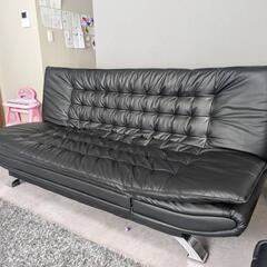 ニトリ　ブラック　ソファベッド　Nシールド