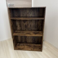 【中古】ニトリ 3段カラーボックス ワイド ダークブラウン (2...