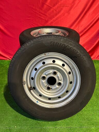 鉄チン スチールホイール 12インチ 4J PCD100 4穴 ブリヂストン K370 LTタイヤ 145/80R12