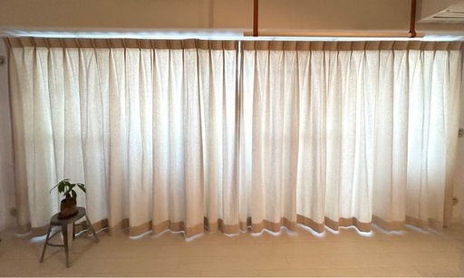 リネンカーテン　カーテンレールセット